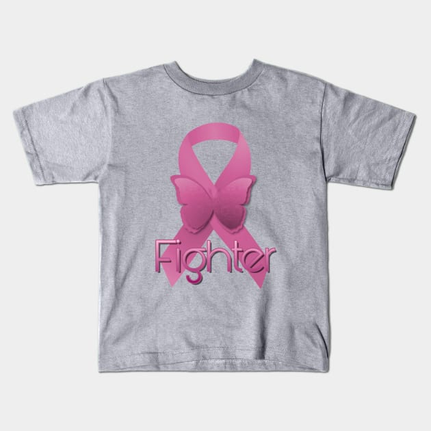 Breast Cancer Fighter Kids T-Shirt by AlondraHanley